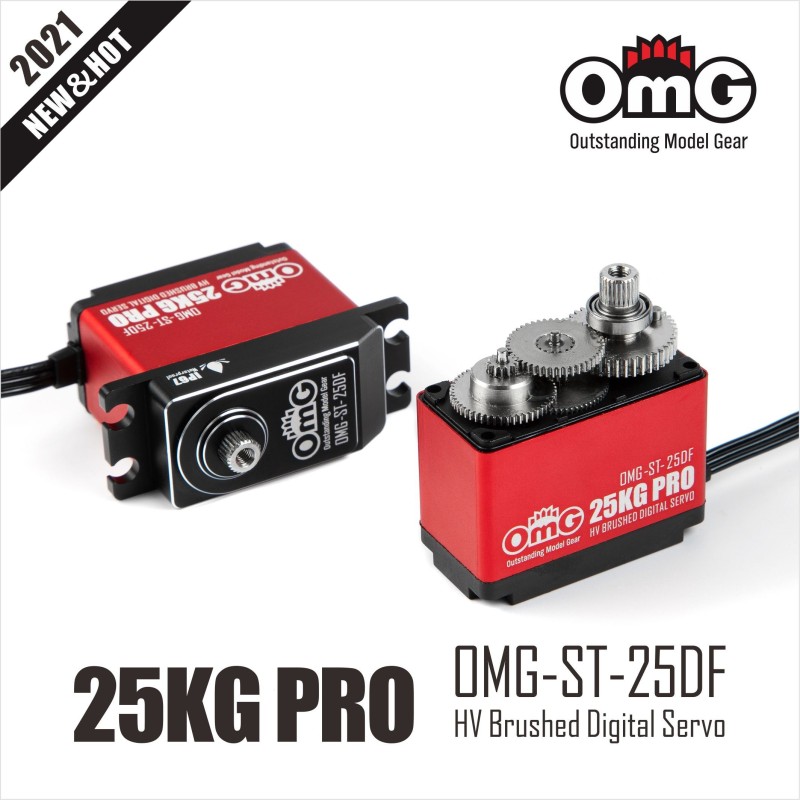 OMG-ST-25DF - OMG SERVODIGITAL STANDARD BRUSHED WATERPROOF IP67 25KG - Poids : 71 gr