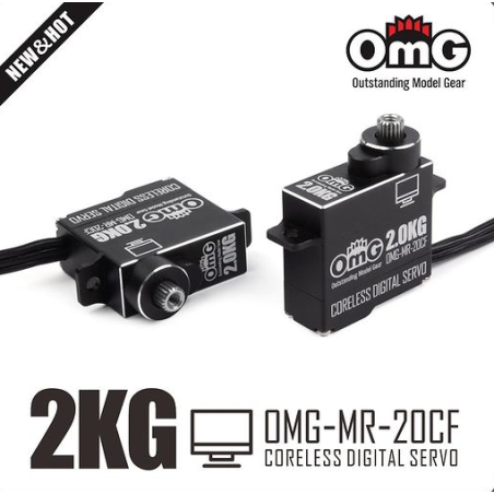 OMG-MR-20CF/BK - OMG SERVO MICRO DIGITAL CORELESS 2KG - Poids : 7 gr