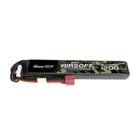 GEA12003S25D - Gens Ace 25C 1200mAh 3S1P 11.1 V Airsoft Pistolet à Lipo prise Dean (T plug)