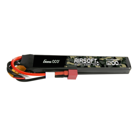 GEA12003S25D2 - Gens Ace 25C 1200mAh 3S1P 11.1 V Airsoft Saddle Pistolet à Lipo prise Dean (T plug)
