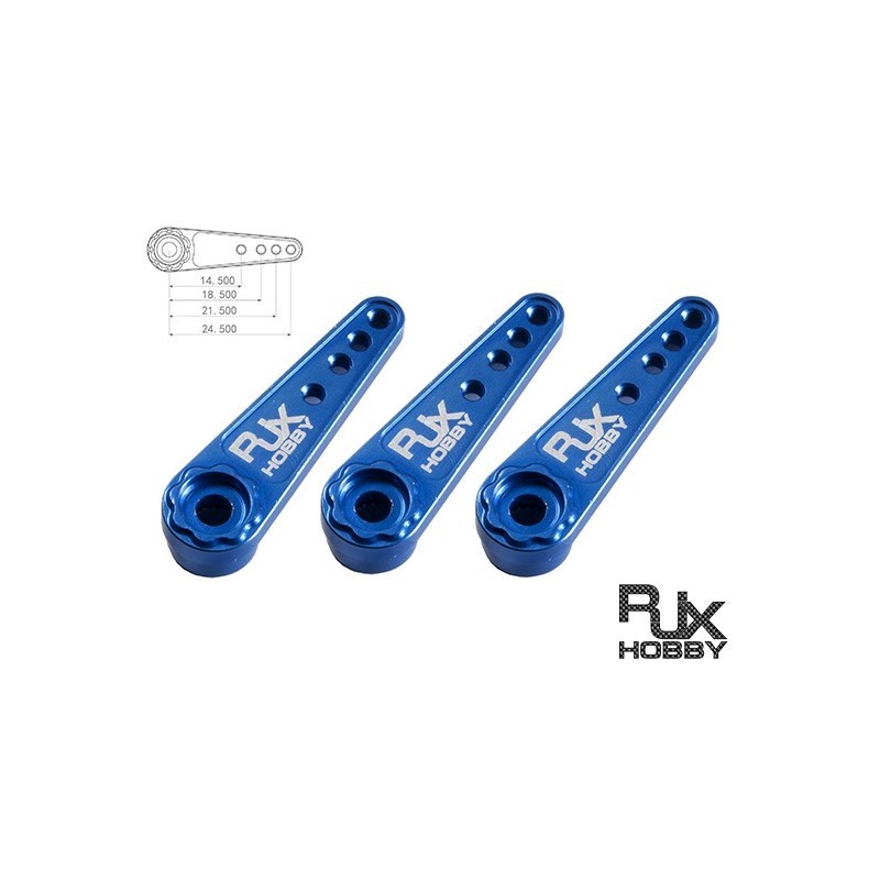 FS0314BLU – BRACCIO SERVO RJX IN ALLUMINIO PER SERVI MINI E STANDARD (X3PCS) – BLU