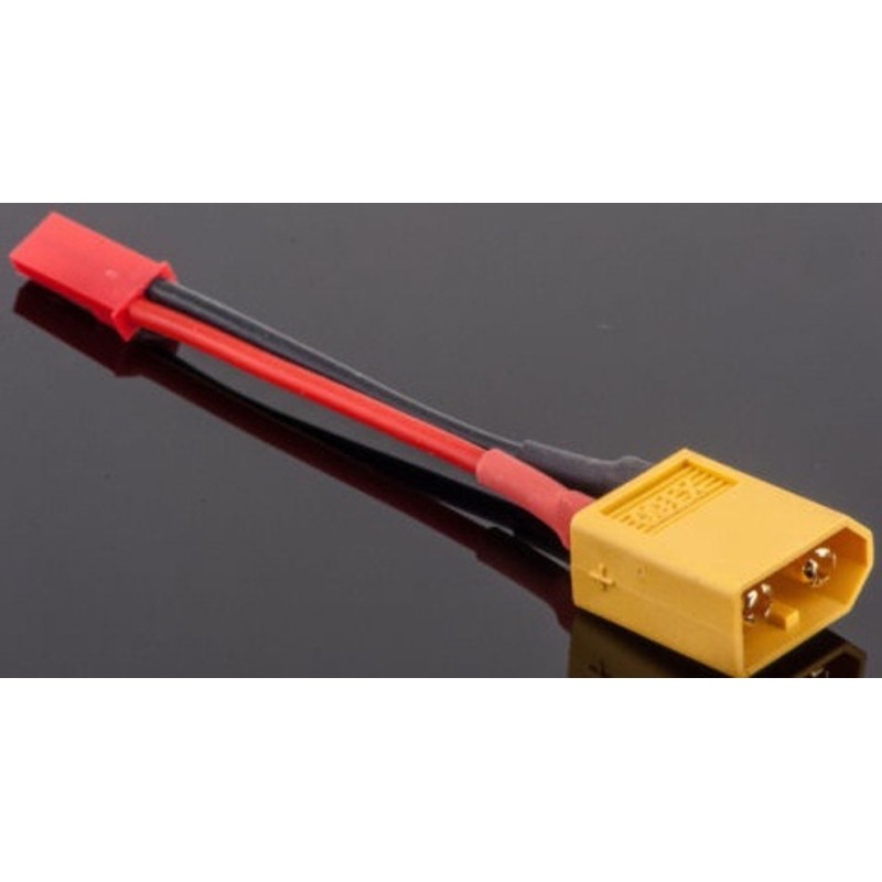 ADAPTATEUR JST MALE / XT60 MALE CABLE 5 CM 20AWG