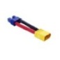 ADAPTATEUR EC3 FEMELLE / XT60 MALE CABLE 5 CM 14AWG