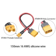 RJX2293 - RJX Cable de connecteur male XT60 vers XT30 femelle 16AWG turnigy lipo FPV