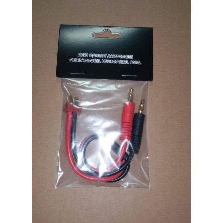 DEAN/BAN - CORDON DE CHARGE DEAN (T-PLUG)/ FICHE BANANE MALE - 20 CM 14AWG