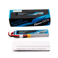 GEA7503S80X3 – GENS ACE 750MAH 11.1V 3S 80C LIPO BATTERY PACK WITH XT30 PLUG (F5J)
