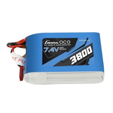 GEA2S3800TXJS - Batterie Lipo Gens ace 3800mAh 7.4V 2S1P TX avec prise JST-SYP