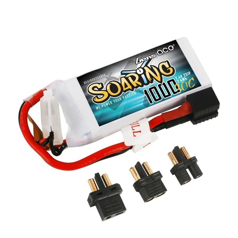 GEA10002S30T3 - GENS ACE SOARING BATTERIE LIPO 2S1P 1000MAH 7.4V 30C EC3/XT60/T-PLUG GEA10002S30T3 - GENS ACE SOARING BATTERIE LIPO 2S1P 1000MAH 7.4V 30C EC3/XT60/T-PLUG