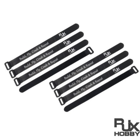 RJX1148BK-150 - RJX Sangles Silicone anti-Dérapantes pour Batterie 16mm x 150mm