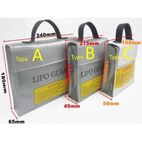 SACLIPOC - SAC DE SECURITE (Lipo bag) Type C - (155x155x50)