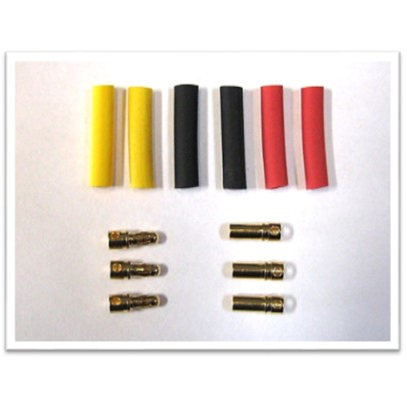 CONNECTEUR PK2 BULLET BANANE OR + GAINE THERMO - 2 MM