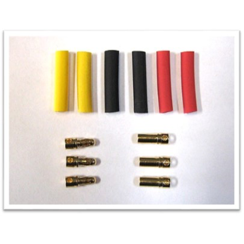 CONNECTEUR PK8 BULLET BANANE OR + GAINE THERMO - 8 MM