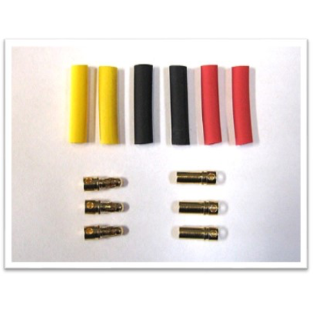 CONNETTORE PK8 BULLET BANANA ORO + GUAINA TERMO - 8 MM