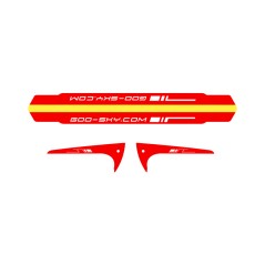GT000086 - AUTOCOLLANT DE TUBE DE QUEUE ET D'AILERON (3 JEUX, ROUGE) HELICOPTERE S2 - GOOSKY