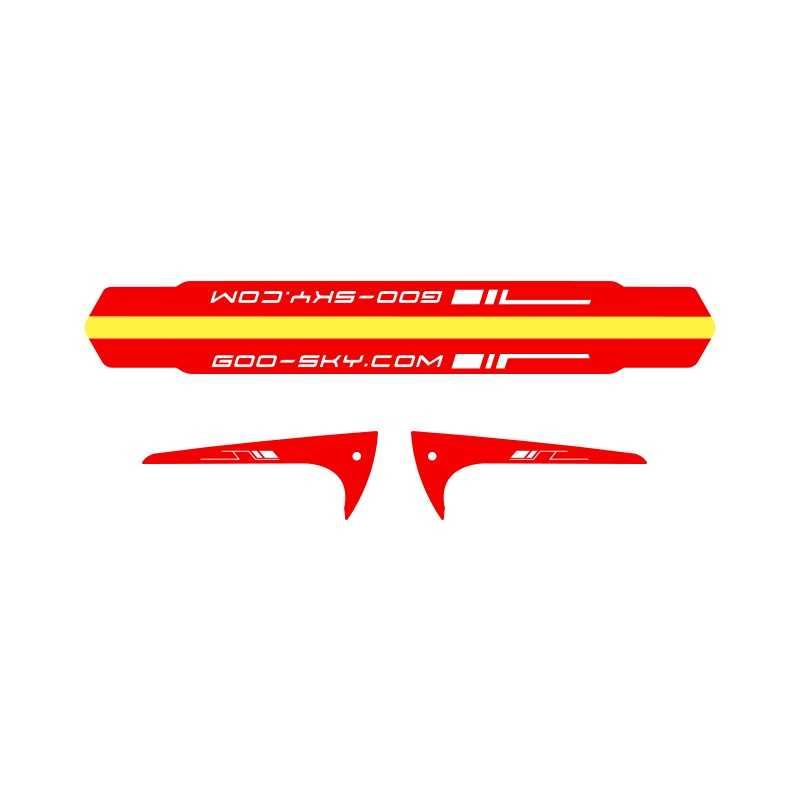 GT000086 - AUTOCOLLANT DE TUBE DE QUEUE ET D'AILERON (3 JEUX, ROUGE) HELICOPTERE S2 - GOOSKY