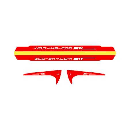 GT000086 - AUTOCOLLANT DE TUBE DE QUEUE ET D'AILERON (3 JEUX, ROUGE) HELICOPTERE S2 - GOOSKY