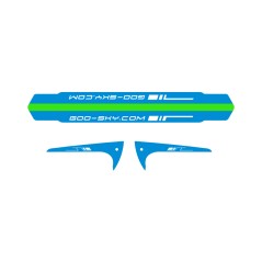 GT000088 - AUTOCOLLANT DE TUBE DE QUEUE ET D'AILERON (3 JEUX, VERT) HELICOPTERE S2 - GOOSKY