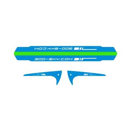 GT000088 - AUTOCOLLANT DE TUBE DE QUEUE ET D'AILERON (3 JEUX, VERT) HELICOPTERE S2 - GOOSKY