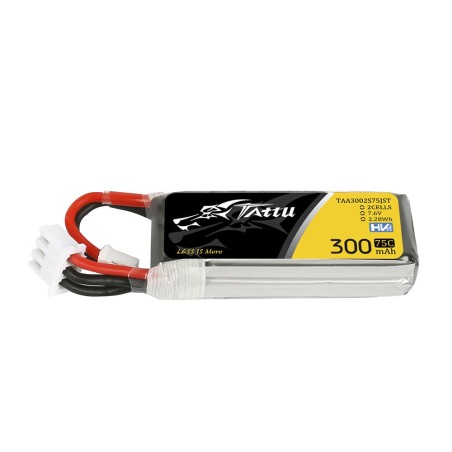 TAA3002S75JST - TATTU HV 300MAH 2S 75C 7.6V LIPO avec JST-PHR Plug