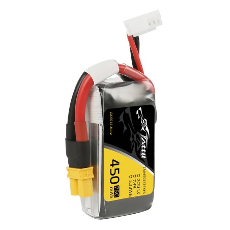 TAA4502S75XT3 - TATTU 450MAH 2S 75C 7.4V LIPO BATTERY PACK WITH XT30 PLUG