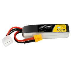 TAA4502S95X3L - TATTU 450MAH 2S 95C 7.6V LIPO BATTERY HV PACK WITH XT30 PLUG LONG SIZE