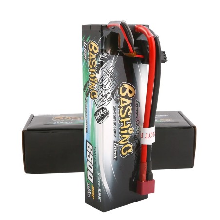 GEA552S60D24GT - Gens ace G-Tech 5500mAh 7.4V 2S 60C HardCase 24 car Lipo Battery with T-plug