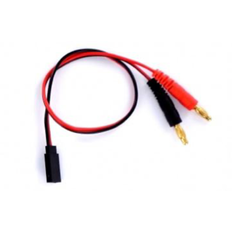 FUTABA/BAN - CORDON DE CHARGE FUTABA/ FICHE BANANE MALE - 20 AWG - 20 CM