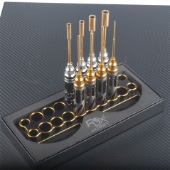 RJX2788BK+GOLD - Support pour tournevis en alliage d'aluminium pour modèles RC et FPV - DORE ET NOIR