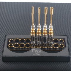 RJX2788BK+GOLD - Support pour tournevis en alliage d'aluminium pour modèles RC et FPV - DORE ET NOIR