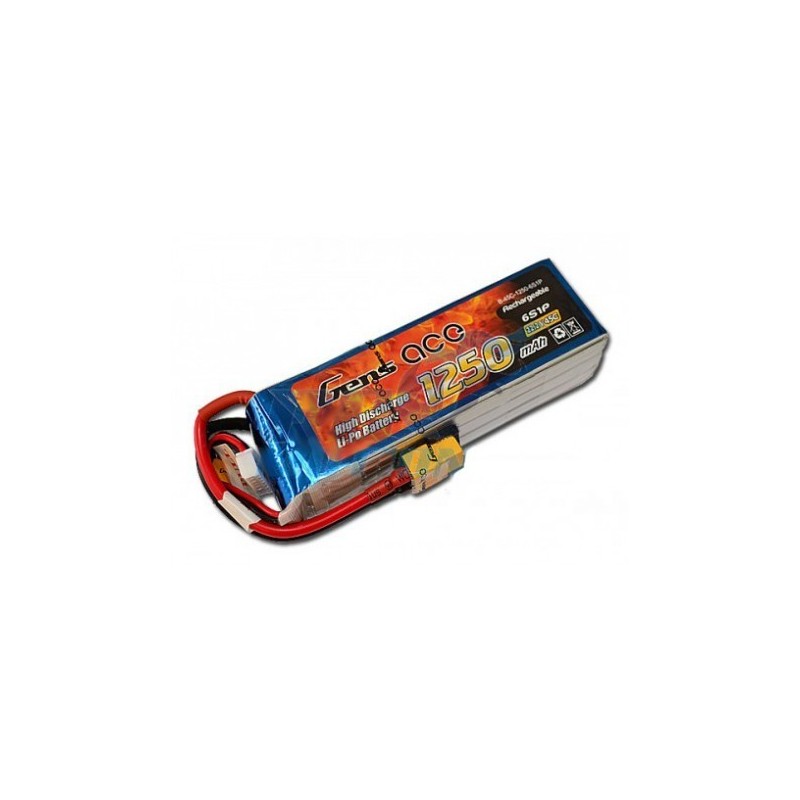 B-45C-1250-6S1P - GENS ACE BATTERIE LIPO 6S1P 1250MAH 22.2V 45C B-45C-1250-6S1P - GENS ACE BATTERIE LIPO 6S1P 1250MAH 22.2V 45C