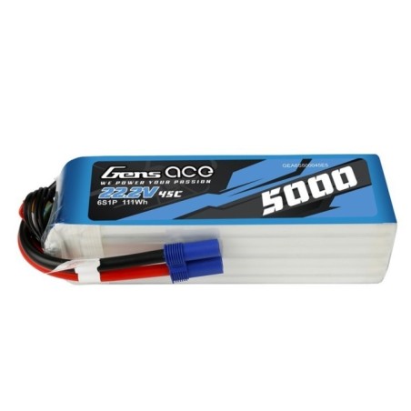 GEA6S500045E5 - GENS ACE BATTERIE LIPO 6S1P 5000MAH 22.2V 45C EC5