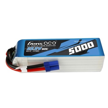GEA6S500060E5 - GENS ACE BATTERIE LIPO 6S1P 5000MAH 22.2V 60C EC5