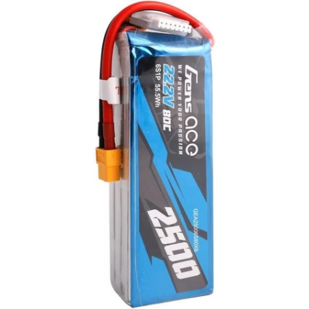 GEA25006S80X6 - GENS ACE BATTERIE LIPO 6S1P 2500MAH 22.2V 60C XT60