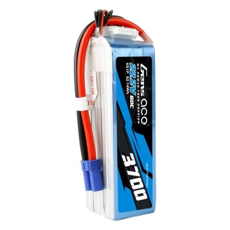 GEA37006S60E5 - GENS ACE BATTERIE LIPO 6S1P 3700MAH 22.2V 60C AVEC EC5 PLUG
