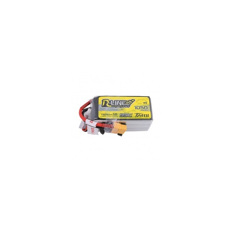 TAA10506S95X6 - TATTU R-LINE 1050MAH 95C 22.2V 6S1P LIPO BATTERY PACK WITH XT60 PLUG
