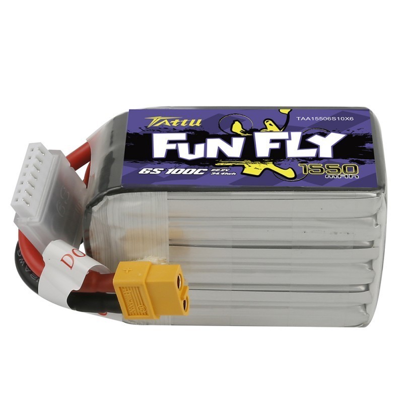 TAA15506S10X6 - Tattu Funfly 1550mAh 22.2 V 100C 6S1P Batterie Lipo Pack avec XT-60 Plug TAA15506S10X6 - Tattu Funfly 1550mAh 22.2 V 100C 6S1P Batterie Lipo Pack avec XT-60 Plug
