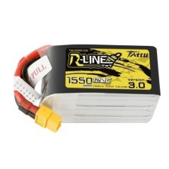TAA15506S12X6 - TATTU R-LINE 1550MAH 120C 22.2V 6S1P LIPO BATTERY PACK WITH XT60 PLUG