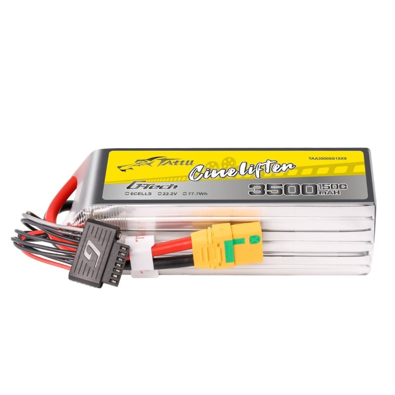 TAA35006S15X9 - Paquete de Baterías Lipo Tattu G-Tech 3500mAh 22.2V 150C 6S1P con Conector XT90 TAA35006S15X9 - Paquete de Baterías Lipo Tattu G-Tech 3500mAh 22.2V 150C 6S1P con Conector XT90