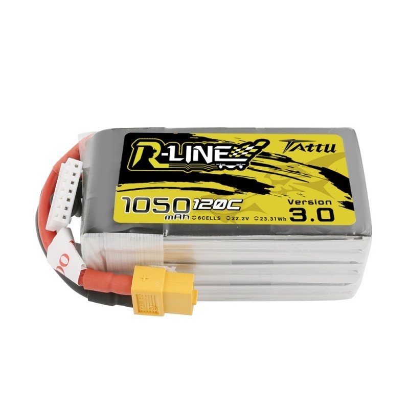 TA-RL-120C-1050-6S1P - Batería Lipo Tattu R-Line 1050mAh 22.2V 120C 6S1P XT60 TA-RL-120C-1050-6S1P - Batería Lipo Tattu R-Line 1050mAh 22.2V 120C 6S1P XT60