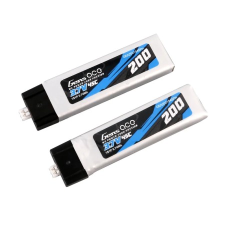 GEA2001S45PH - Batterie Lipo Gens ace 200mAh 3.7V 45C 1S1P (2pcs)
