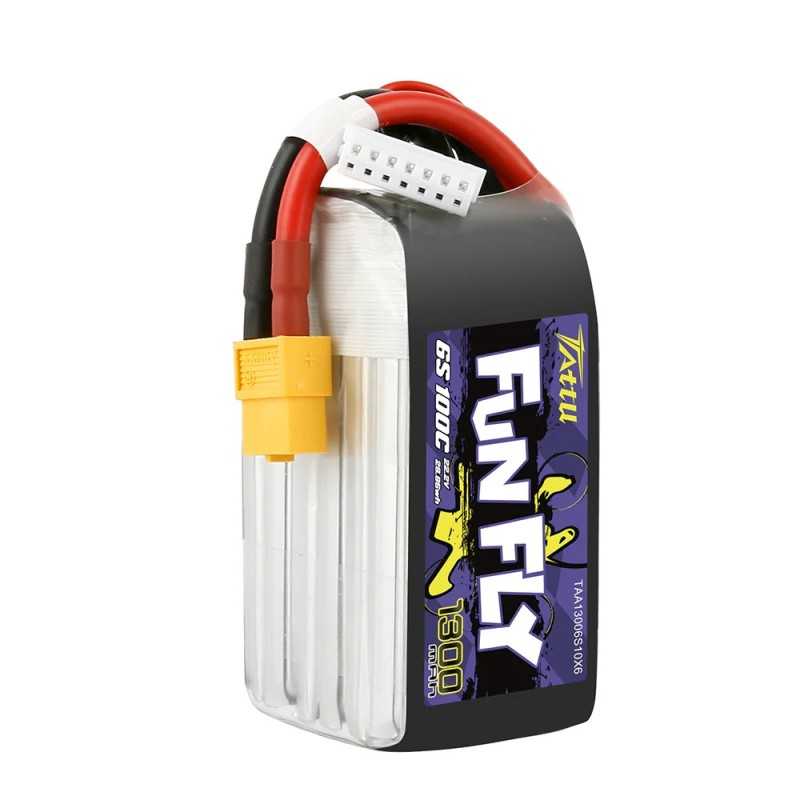 Batterie Lipo Tattu 6S 1300mAh 22,2V 100C – XT60, Pour Drone FPV Et Quadricoptère RC