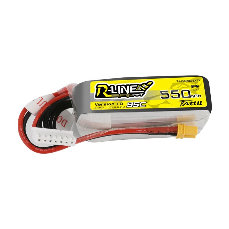 TAA5506S95XT3 - Tattu R-Line 550mAh 22.2V 6S1P 95C Lipo Battery with XT30 TAA5506S95XT3 - Tattu R-Line 550mAh 22.2V 6S1P 95C Lipo Battery with XT30