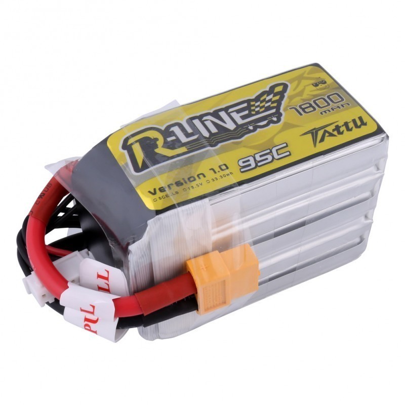 TA-RL-95C-1800-5S1P - TATTU R-LINE 1800MAH 95C 18.5V 5S1P LIPO BATTERY PACK WITH XT60 PLUG TA-RL-95C-1800-5S1P - TATTU R-LINE 1800MAH 95C 18.5V 5S1P LIPO BATTERY PACK WITH XT60 PLUG