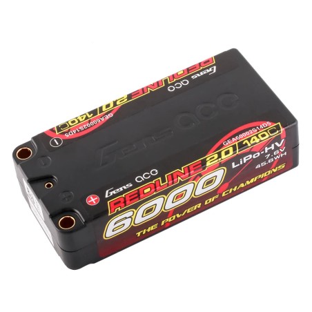 GEA60002S14D5 - Gens ace Redline 2.0 Series 6000mAh 2S2P 7.6V 140C HardCase HV Batterie Lipo