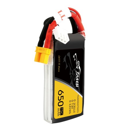 TAA6502S75XT3 - Tattu 650mAh 2S1P 75C 7.4V Pacco Batteria Lipo con Connettore XT30