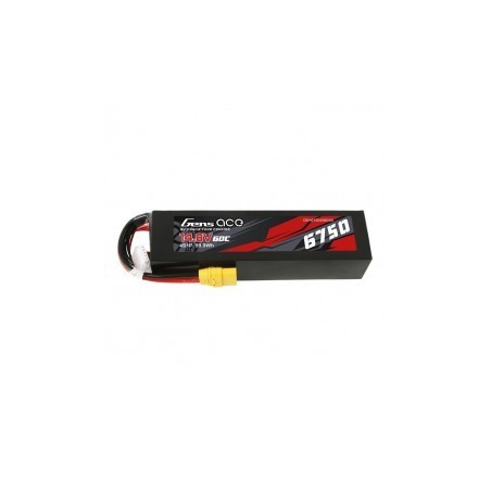 GEA67504S60X9 – GENS ACE 6750MAH 14.8V 60C 4S1P PACK BATTERIE LIPO AVEC BOÎTIER EN MATÉRIAU PC ET CONNECTEUR XT90