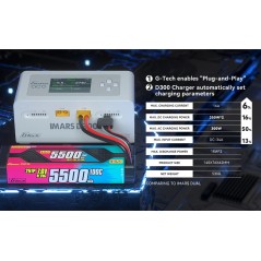 GEA300WD300-EW - Gens ace iMars D300 G-Tech Canal AC/DC 300W/700W RC Chargeur de Batterie-Blanc