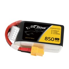 TAA8504S75XT6 – Tattu 850mAh 14.8V 75C 4S1P LiPo Akku mit XT60 Stecker